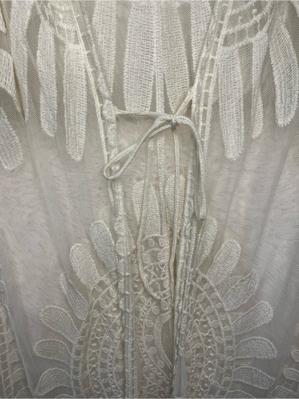 Rebellion Again Boho Ivory Lace Kimono Duster Cardigan Cover-Up - Picture 3 of 5